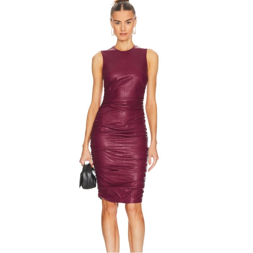 Amanda Uprichard Jamilla Leather Midi Dress